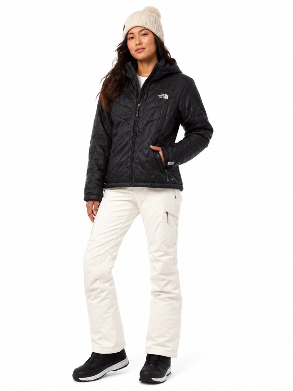 The North Face Jacket Womens Small Primaloft Puffer Black Zipper Ripstop Nylon